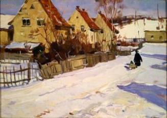 Study, Orange Roofs in Winter